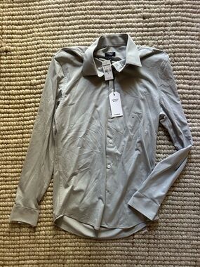 Express Men's Light Gray Shirt Jacket with Classic Collar